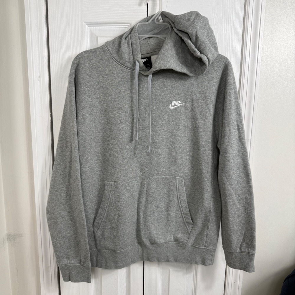 Nike Sportswear Club Fleece Hoodie Large Grey Minimalist Streetwear Athleisure